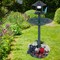 PP Solar Bird Bath Feeder Planter with LED Light and Vintage Design